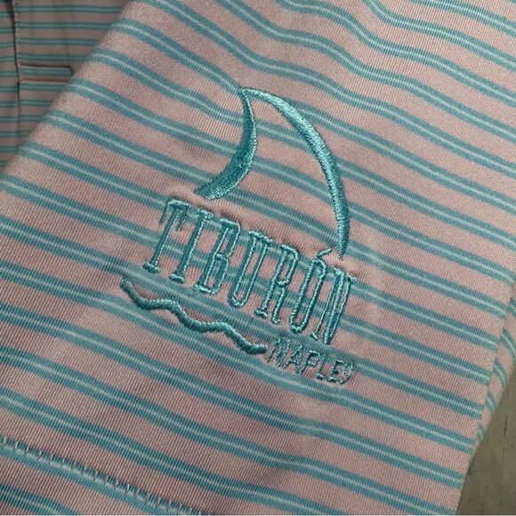 Peter Millar Summer Comfort Mens Stripes Polo Shirt Tiburon Naples Golf Relaxed - Picture 5 of 14